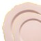 Smarty Had A Party Pink w/Gold Rim Round Blossom Plastic Dinnerware  Set (120 Dinner Plates+120 Salad Plates), 240PK 4840PG-VP-CASE - alternate 7