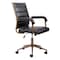 Homeroots Black and Bronze Adjustable Height Faux Leather Swivel Rolling Office Chair 556765 - alternate 5