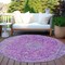 Homeroots 8' Purple And Gray Round Medallion Washable Indoor Outdoor Area Rug 616294 - alternate 4