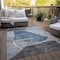 Homeroots 9' X 12' Blue Gray And Charcoal Abstract Washable Indoor Outdoor Area Rug 587576 - alternate 6