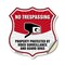 Signmission No Trespassing Shield Sign Property Prot, 12 Inch X 12 Inch, Vinyl Decal SHI-D-12-416 - alternate 1