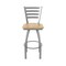 Holland Bar Stool Co 410 Jackie Stainless Steel 36in Swivel Bar Stool with Natural Oak Seat 41036SSNatOak - alternate 4