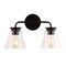 Jonathan Y Kondo 17" 2-Light Modern Farmhouse Iron LED Vanity, Oil Rubbed Bronze/Clear JYL9907A - alternate 1