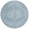 Homeroots 8' Sky Blue And Ivory Round Oriental Washable Indoor Outdoor Area Rug 603823 - alternate 5