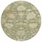 Homeroots 8' Artichoke Green Ivory And Tan Round Floral Washable Indoor Outdoor Area Rug 605183 - alternate 3