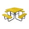 Leisure Craft 46" Square Picnic Table, Perforated Metal, Portable, Yellow T46SQP-PERF-YELLOW - alternate 1