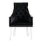 Homeroots Set of Two Tufted Black and Clear Upholstered Velvet Dining Arm Chairs 543545 - alternate 6