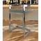 Homeroots 26" Gray and Silver Faux Leather and Metal Low Back Counter Height Bar Chair 555097 - alternate 3