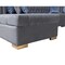 Homeroots Gray Velvet U Shaped Three Piece Sofa and Chaise Sectional With Toss Pillows 643888 - alternate 6