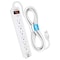 Digital Energy 6-Outlet Surge Protector Power Strip with 2 USB Ports, 15 Ft.; White ENR1-1005 - alternate 1