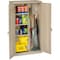 Tennsco Janitorial Storage Cabinet, 64 in H, 36 in W, 18 in D, Swing, Keyed, Putty, 4 Shelves, 0 Drawers JAN6618DHPY - alternate 1
