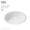 Vigo Wisteria Modern White Matte Stone 23 in. L x 14 in. W x 4 in. H Oval Vessel Bathroom Sink VG04011 - alternate 5