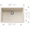 Blanco Precis 27" Single Bowl, Soft White 527403 - alternate 3