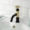 Kingston Brass One-Handle Single-Hole Bathroom Faucet with Push Pop-Up Drain, Matte Black/Polished Brass KS2822CG - alternate 3