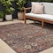 Homeroots 9' X 12' Red and Dark Blue Floral Washable Non Skid Indoor Outdoor Area Rug 564372 - alternate 1
