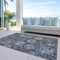 Homeroots 8' X 10' Chocolate And Aqua Damask Washable Indoor Outdoor Area Rug 603734 - alternate 4