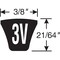 Gates Narrow V-Belt, Super HC, 3V1000, 3V, CR, 100 in, 0.39 in Top Width 3V1000 - alternate 3