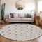 Homeroots 8' Silver And Gray Round Geometric Washable Indoor Outdoor Area Rug 595771 - alternate 6
