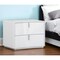 Homeroots 18" White Two Drawers Manufactured Wood Nightstand 366257 - alternate 3