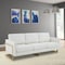 Leisuremod Lincoln Upholstered Leather Sofa with Gold Frame, White LA83W-L - alternate 4
