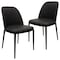 Leisuremod Tule Dining Side Chair, Black Frame with Black Leather Seat, 2PK TCBL18BL2 - alternate 1