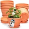 Lifemaster 10-Inch Whiskey Barrel Planters, Durable Plastic Pots with Drainage and Saucer, 10PK LMPBP10PRD10 - alternate 1