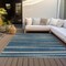 Homeroots 8' X 10' Denim Blue And Gray Striped Washable Indoor Outdoor Area Rug 597322 - alternate 5