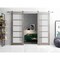Sartodoors Sturdy Double Barn Door with Frosted Glass Grey 56x80 (2* 28x80) Solid Core Modern Interior QUADRO4002DB-S-NEB-56 - alternate 1