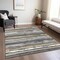 Homeroots 9' X 12' Charcoal Beige And Brown Striped Washable Indoor Outdoor Area Rug 598876 - alternate 6
