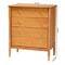 Baxton Studio Lucera Mid-Century Oak Brown Bobbin Wood 4-Drawer Chest 257-14126-ZORO - alternate 7