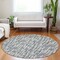 Homeroots 8' Gray And Charcoal Round Abstract Washable Indoor Outdoor Area Rug 602505 - alternate 6