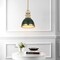 Jonathan Y Homer 10" 1-Light Modern Industrial Metal LED Dome Pendant, Kombu Green/Brass Gold JYL9535H - alternate 11