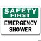 Signmission Safety Sign, 14 in Height, Plastic, 10 in Length, Emergency Shower SF-Emergency Shower - alternate 6