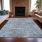 Homeroots 9' X 12' Blue And Taupe Abstract Washable Indoor Outdoor Area Rug 630529 - alternate 7