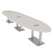 Skutchi Designs Oval Conference Table With Power Unit, 48 in W, 192 in L, Ivory HAR-OVL-48X192-DOU-K458-ESIL - alternate 1