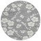 Homeroots 8' Gray And Ivory Round Floral Washable Indoor Outdoor Area Rug 599888 - alternate 6