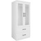 Homeroots 71" White And Clear Two Door Two Drawer Combo Dresser 569281 - alternate 1