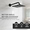 Supplygiant 16 in Shower Arm 90 Deg Stainless Steel Rain Shower Head Extension Arm, Flange, Matte Black Finish 74-TB38BG-NC - alternate 3