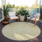 Homeroots 8' Beige Tan And Ivory Round Floral Washable Indoor Outdoor Area Rug 582328 - alternate 5