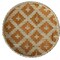Homeroots 13in Orange and Natural Round Wicker Geometric Handmade Basket Tray 476492 - alternate 3