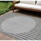 Homeroots 9' X 12' Gray And Ivory Striped Washable Indoor Outdoor Area Rug 597167 - alternate 1