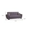 Homeroots 93" Gray Microfiber Convertible Futon Sleeper Sofa And Toss Pillows With Storage 607070 - alternate 5