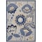 Homeroots 7' X 10' Blue And Gray Floral Indoor Outdoor Area Rug 546841 - alternate 1