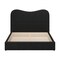 Homeroots Black Ribbed Texture Velvet Upholstered Queen Bed Frame 583190 - alternate 6