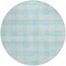 Homeroots 8' Aqua And Ivory Round Plaid Washable Indoor Outdoor Area Rug 595453 - alternate 5