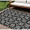 Homeroots 10' X 14' Black And Ivory Floral Washable Indoor Outdoor Area Rug 595930 - alternate 1