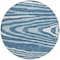 Homeroots 8' Navy Blue Denim Blue And Ivory Round Faux Bois Washable Indoor Outdoor Area Rug 614493 - alternate 6