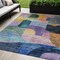 Homeroots 5' X 8' Blue Purple And Green Abstract Washable Indoor Outdoor Area Rug 604361 - alternate 1