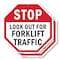 Signmission Stop Look Out for Forklift Traffic, 6 inch X 6 inch, Plastic Sign, 2PK OC-P-2PACK-6-41 - alternate 1