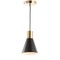 Jonathan Y Apollo 6" 1-Light Mid-Century Modern Iron LED Pendant, Black/Brass Gold JYL6131A - alternate 6